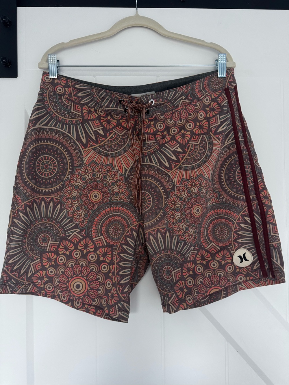 Hurley Men’s Red and Brown Mandala Board Shorts